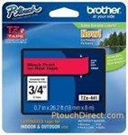 Brother Tze441 Tape18Mm Black On Red Laminated