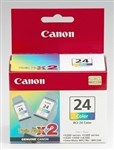 Canon Bci24C Bubblejet Ink Cartridge Colour Pack 2