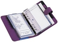 Debden Slimline Sl7055 Dayplanner Pu Snap Closure Week To View 162X82Mm Purple