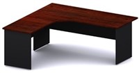 Ddk Accent Radial Workstation 2 Piece Left Hand Return 1800 X 750  1800 X 600 X 725Mm RedgumBlack