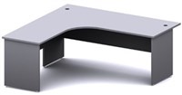 Ddk Accent Radial Workstation 2 Piece Left Hand Return 1800 X 750  1800 X 600 X 725Mm GreyGrey