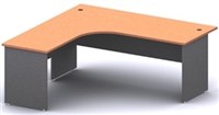 Ddk Accent Radial Workstation 2 Piece Left Hand Return 1800 X 750  1800 X 600 X 725Mm IsCrownbeech