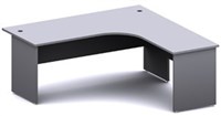 Ddk Accent Radial Workstation 2 Piece Right Hand Return 1800 X 750  1800 X 600 X 725Mm GreyGrey