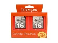 Lexmark No 16 Ink Cartridge Pack 2 Black
