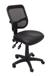 Rapidline Em300 Mesh Chair Medium Back Pu Seat Black