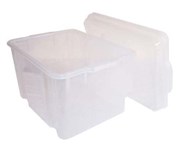 Italplast I 300 Storage Box With Rollers Clear 48 Litre