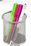 Italplast I343 S Wire Mesh Pen  Pencil Cup Silver