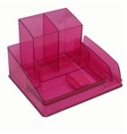 Italplast I 35Tpk Desk Organiser Tinted Pink