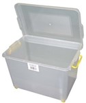 Italplast I 425 Storage Box With Rollers Clear 94 Litre