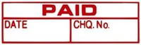 Xstamper 1533 Message Stamp PaidDateCheque No Red