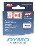 Dymo D1 Labelling Tape Red On White 19Mm X 7M