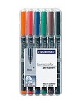 Staedtler Lumocolor Permanent Markers Fine 06Mm Wallet 6