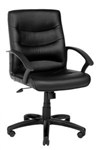 Ys Design Star Executive Medium Back Chair Pu Black