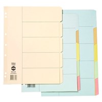 Manilla Dividers Brights Pastels and Whites