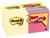 3M 654-14-4B Post-It Original Notes Mixed Pack 90 Sheets Per Pad 76 X 76Mm Yellow/Ultra Pack 18